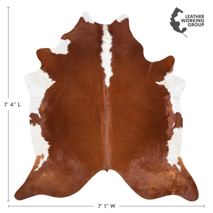 Brazilian Hereford Cowhide Rug Size 7'4" L x 7'1" W 1437