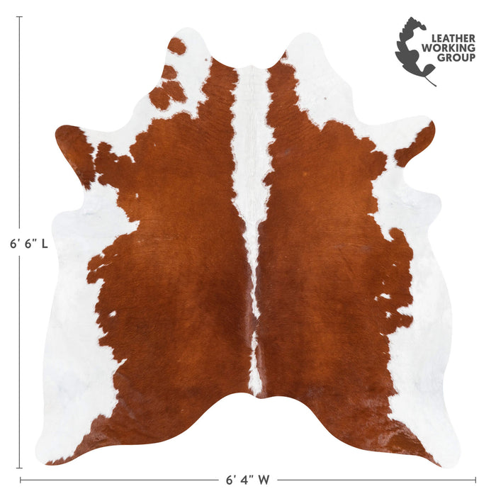 Brazilian Hereford Cowhide Rug Size 6'6" L x 6'4" W 1442