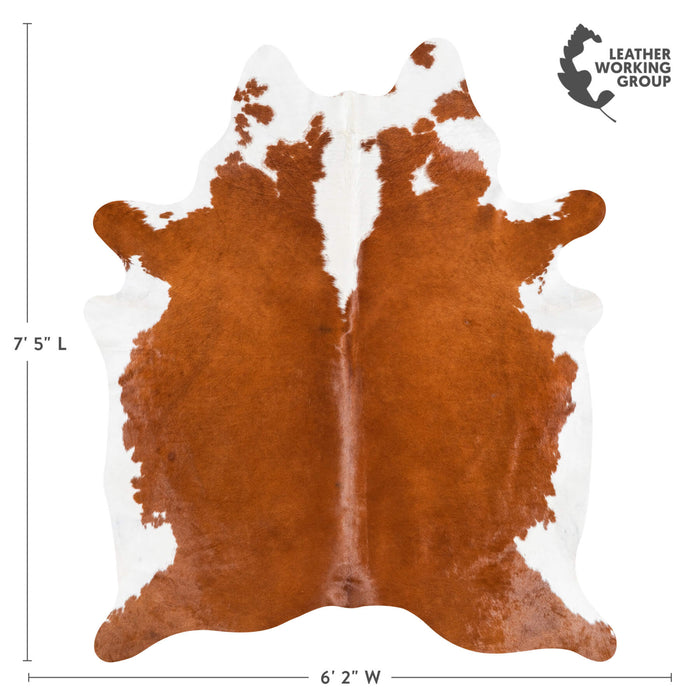 Brazilian Hereford Cowhide Rug Size 7'5" L x 6'2" W 1443