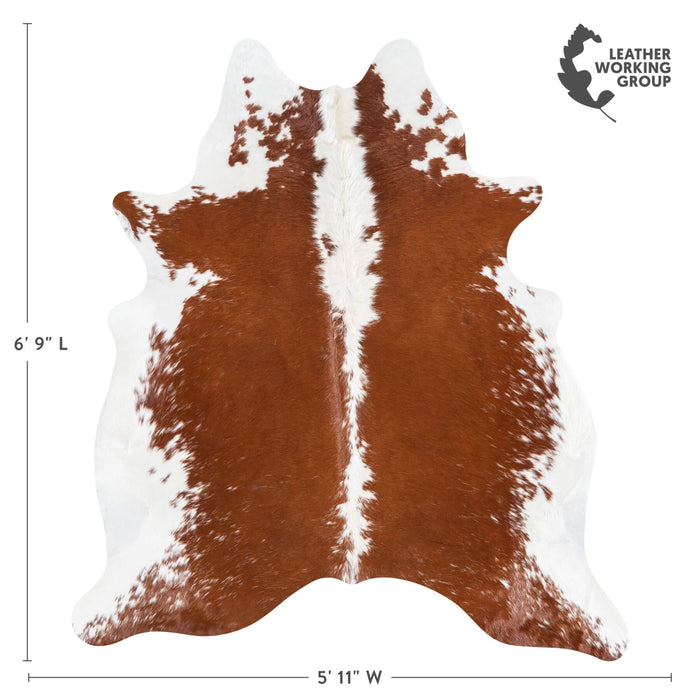 Brazilian Hereford Cowhide Rug Size 6'9" L x 5'11" W 1447