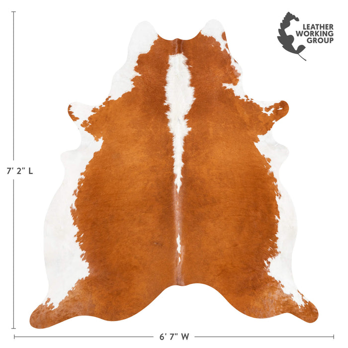 Brazilian Hereford Cowhide Rug Size 7'2" L x 6'7" W 1449
