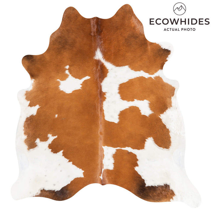 Brazilian Brown and White Cowhide Rug Size 6'11" L x 6'7" W 1461
