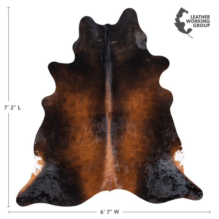 Brazilian Mahogany Cowhide Rug Size 7'2" L x 6'7" W 1491