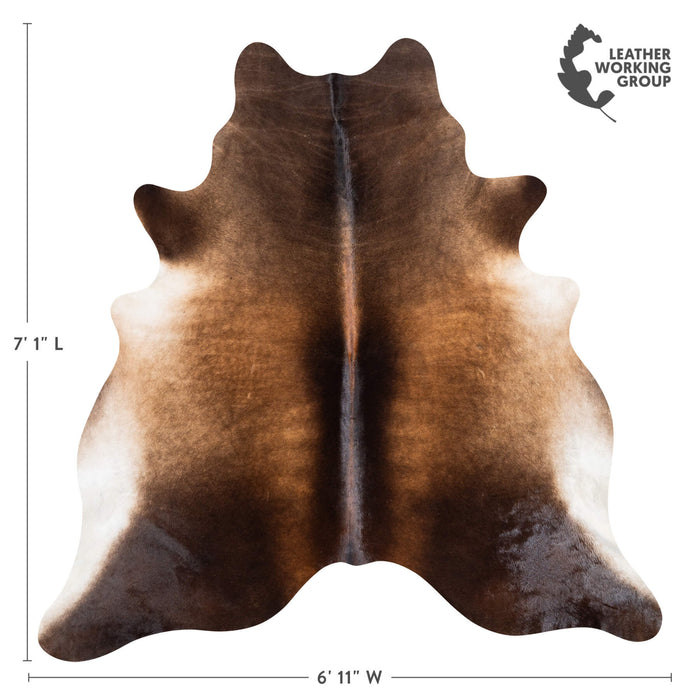 Brazilian Mahogany Cowhide Rug Size 7'1" L x 6'11" W 1494