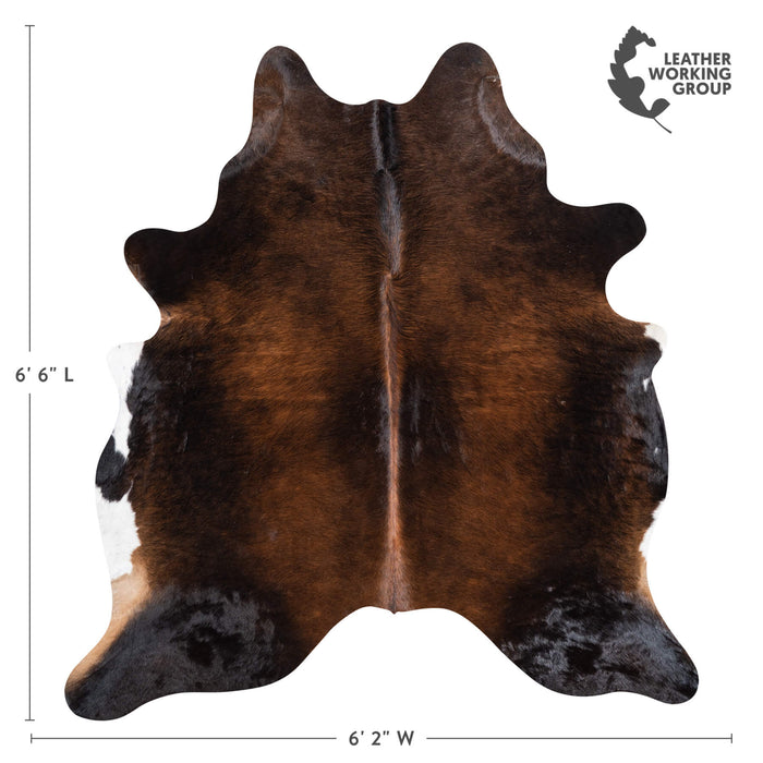 Brazilian Mahogany Cowhide Rug Size 6'6" L x 6'2" W 1501