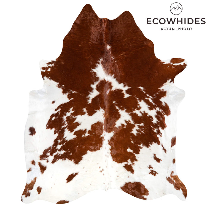 Brazilian Brown and White Cowhide Rug Size 7'6" L x 6'3" W 1537