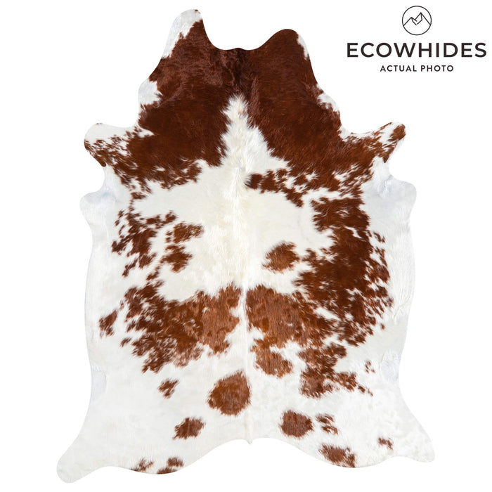 Brazilian Brown and White Cowhide Rug Size 7'9" L x 6'2" W 1540