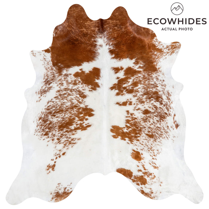 Brazilian Brown and White Cowhide Rug Size 8'1" L x 7'8" W 1543