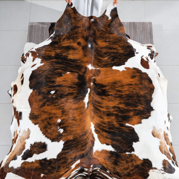 Tricolor Cowhide Rug Size 6'7" L x 6'4" W 1747