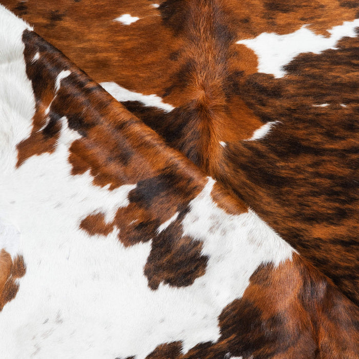 Tricolor Cowhide Rug Size 7'1" L x 6'9" W 1758
