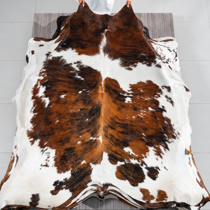 Tricolor Cowhide Rug Size 7'2" L x 6'10" W 1840