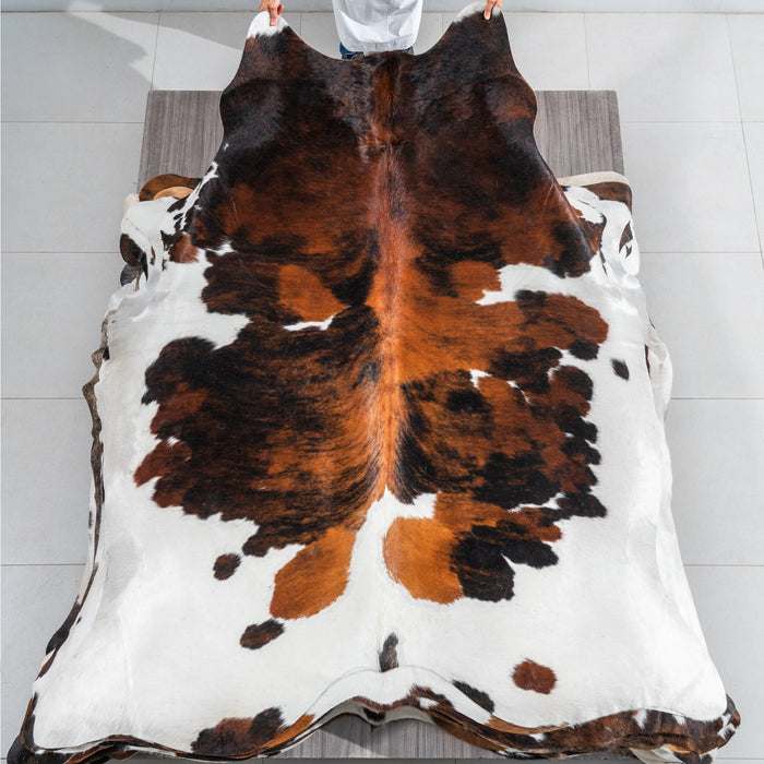 Tricolor Cowhide Rug Size 7'11" L x 6'8" W 1859