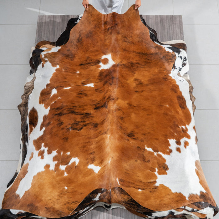 Tricolor Cowhide Rug Size 7'6" L x 7'3" W 1873