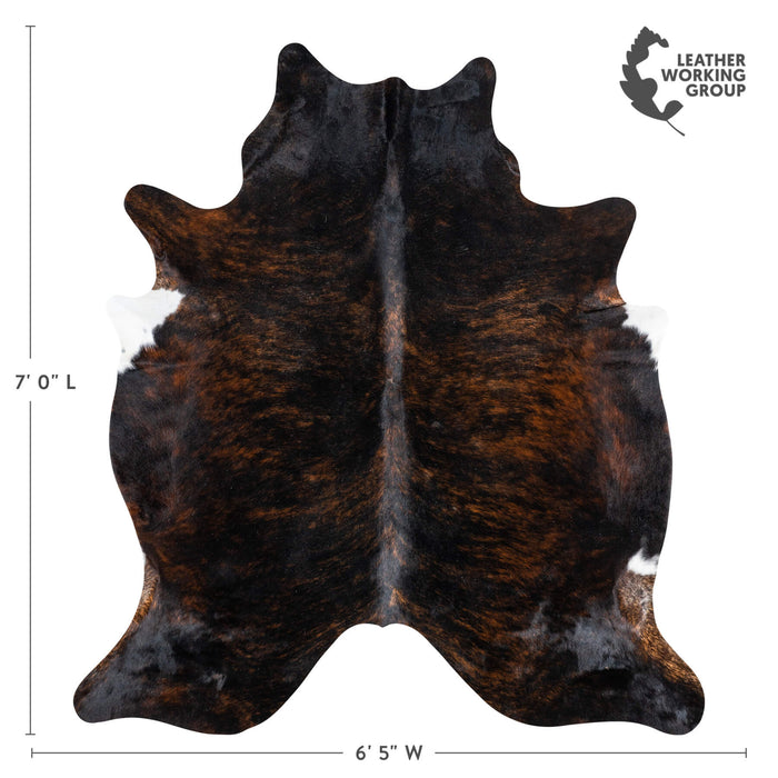 Dark Brindle Cowhide Rug Size 7'0" L x 6'5" W 1901