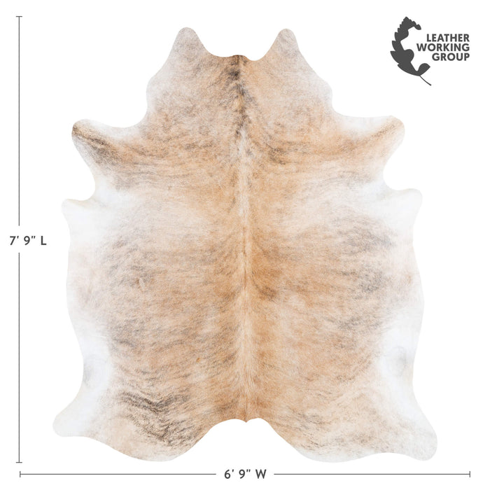 Light Brindle Cowhide Rug Size 7'9" L x 6'9" W 1909