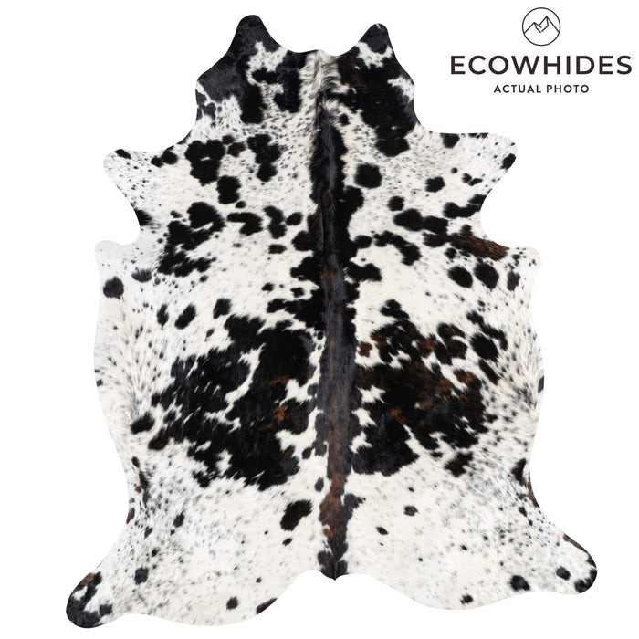 Dark Tricolor Cowhide Rug Size 7'6" L x 6'7" W 1936