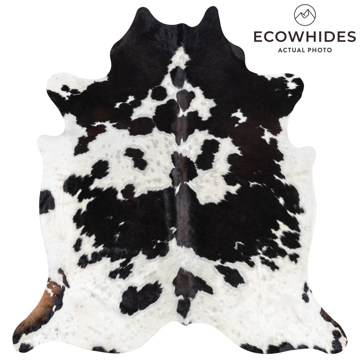 Dark Tricolor Cowhide Rug Size 7'8" L x 7'2" W 1941