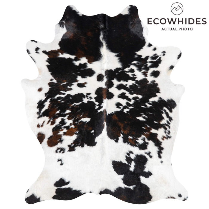 Dark Tricolor Cowhide Rug Size 6'1" L x 5'0" W 1943