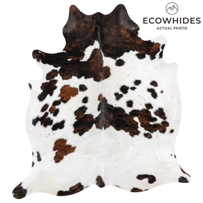 White Tricolor Cowhide Rug Size 6'11" L x 6'4" W 1967