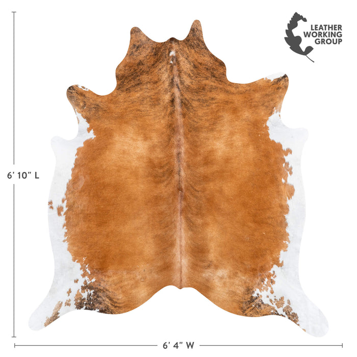 Brindle White Belly Cowhide Rug Size 6'10" L x 6'4" W 1984
