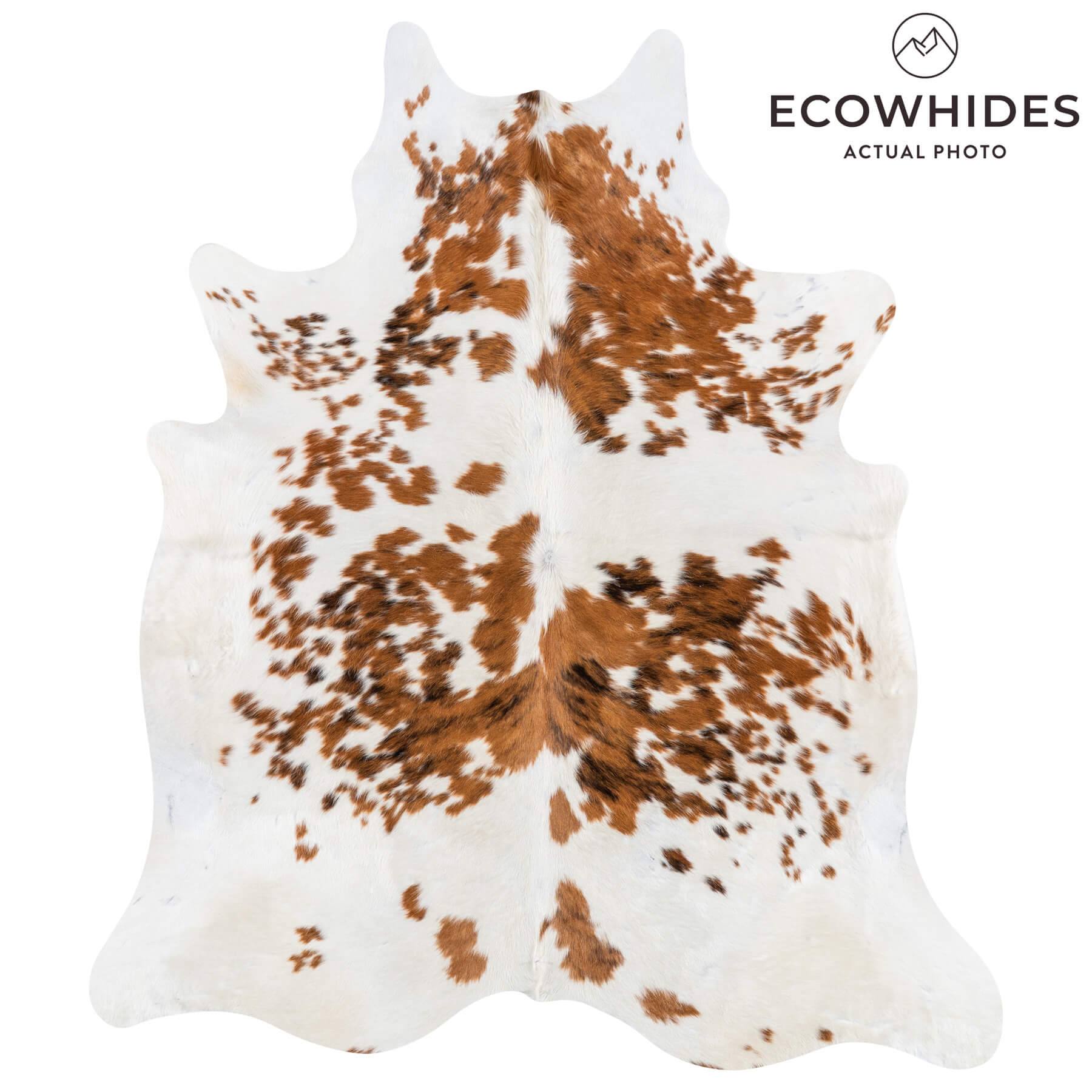 Vintage White Tricolor Cowhide Rug Size 7'0