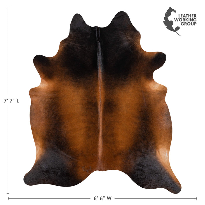 Brazilian Mahogany Cowhide Rug Size 7'7" L x 6'6" W 2300