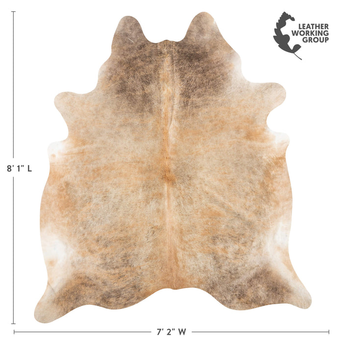Brazilian Beige Cowhide Rug Size 7'7" L x 6'6" W 2312