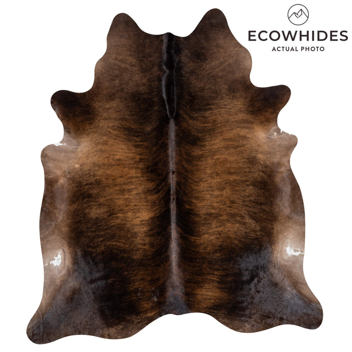 Brazilian Dark Brindle Cowhide Rug Size 7'7" L x 6'6" W 2320
