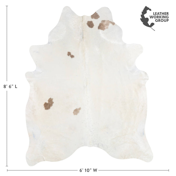 Brazilian Palomino and White Cowhide Rug Size 7'7" L x 6'6" W 2322