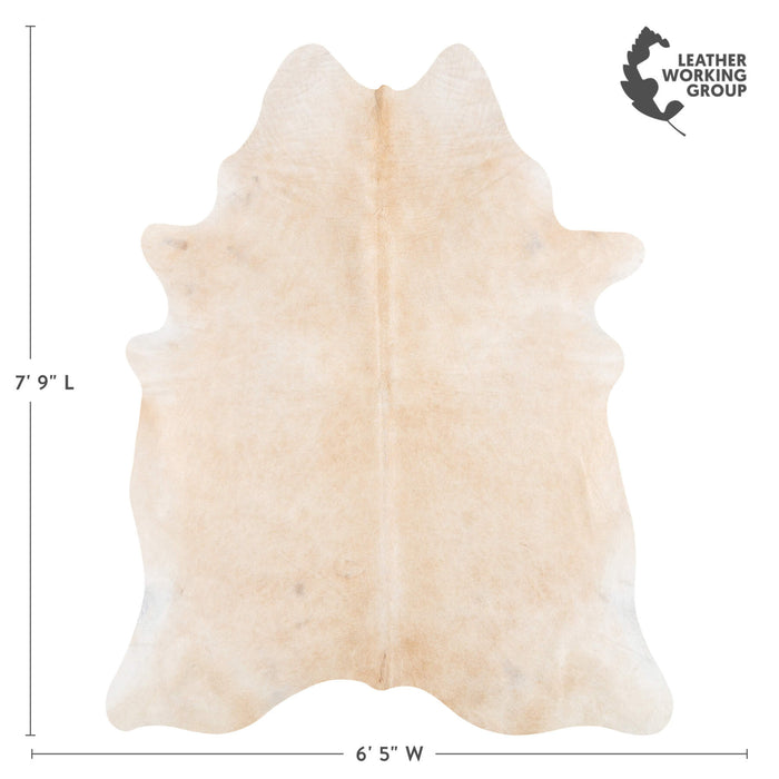 Brazilian Beige Cowhide Rug Size 7'7" L x 6'6" W 2329