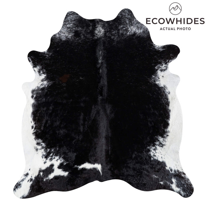 Brazilian Black and White Cowhide Rug Size 7'7" L x 6'6" W 2333