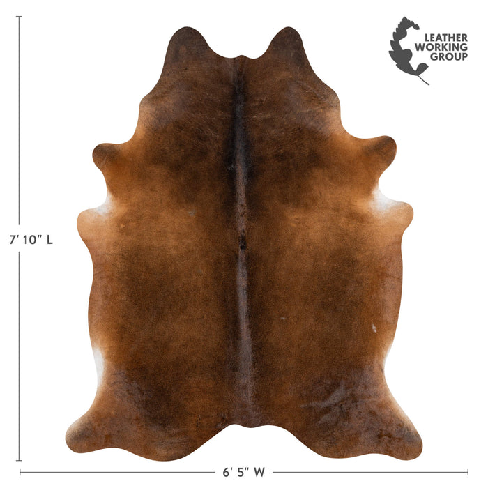 Brazilian Mahogany Cowhide Rug Size 7'7" L x 6'6" W 2347