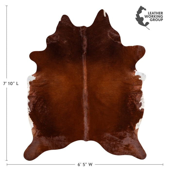 Brazilian Brown Cowhide Rug Size 7'7" L x 6'6" W 2354