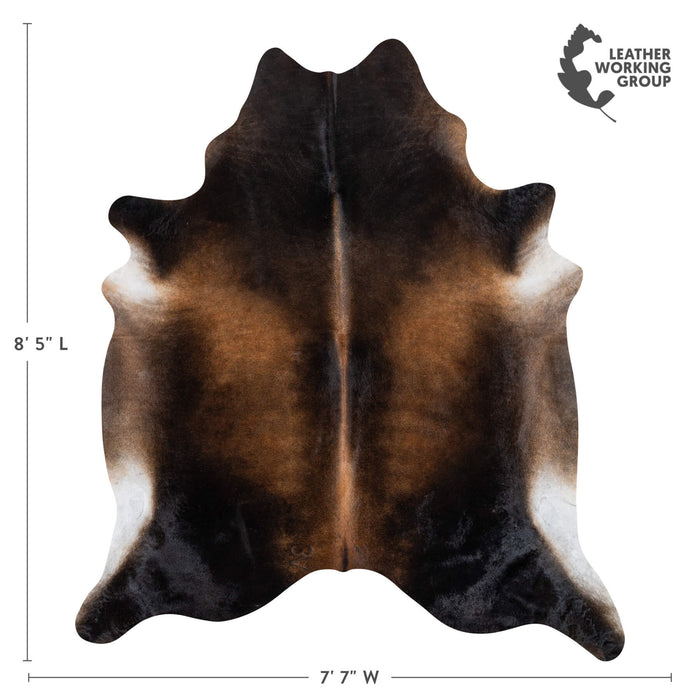 Brazilian Mahogany Cowhide Rug Size 7'7" L x 6'6" W 2367
