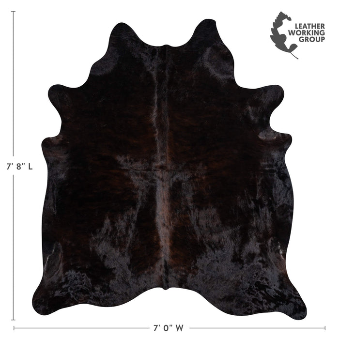 Brazilian Dark Brindle Cowhide Rug Size 7'7" L x 6'6" W 2372