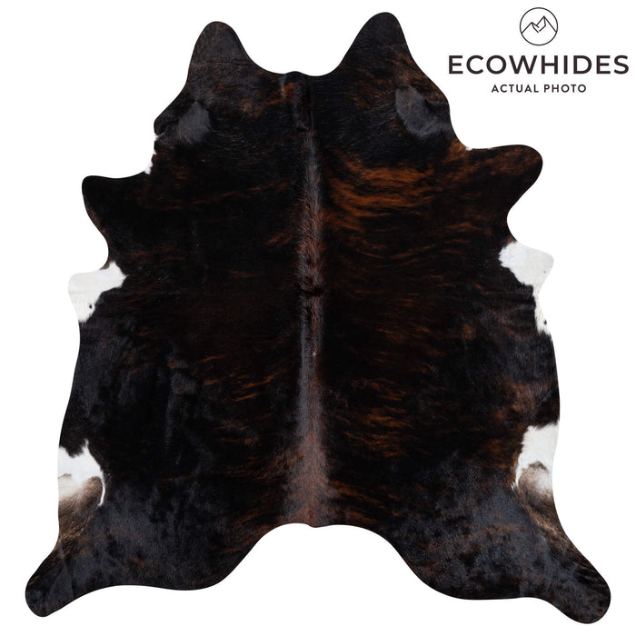 Brazilian Dark Brindle Cowhide Rug Size 7'7" L x 6'6" W 2383