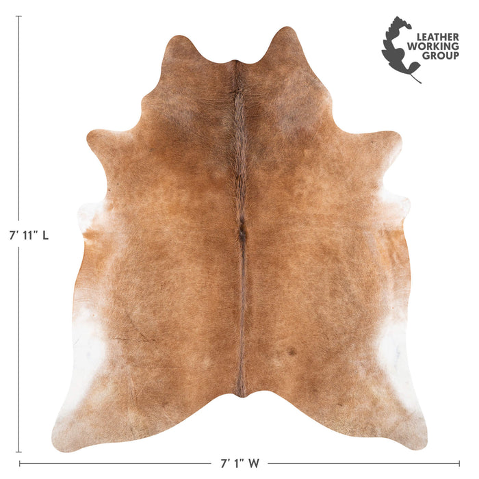 Brazilian Beige Cowhide Rug Size 7'7" L x 6'6" W 2389
