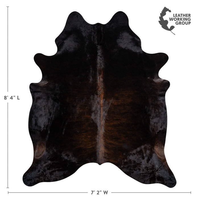 Brazilian Dark Brindle Cowhide Rug Size 7'7" L x 6'6" W 2392
