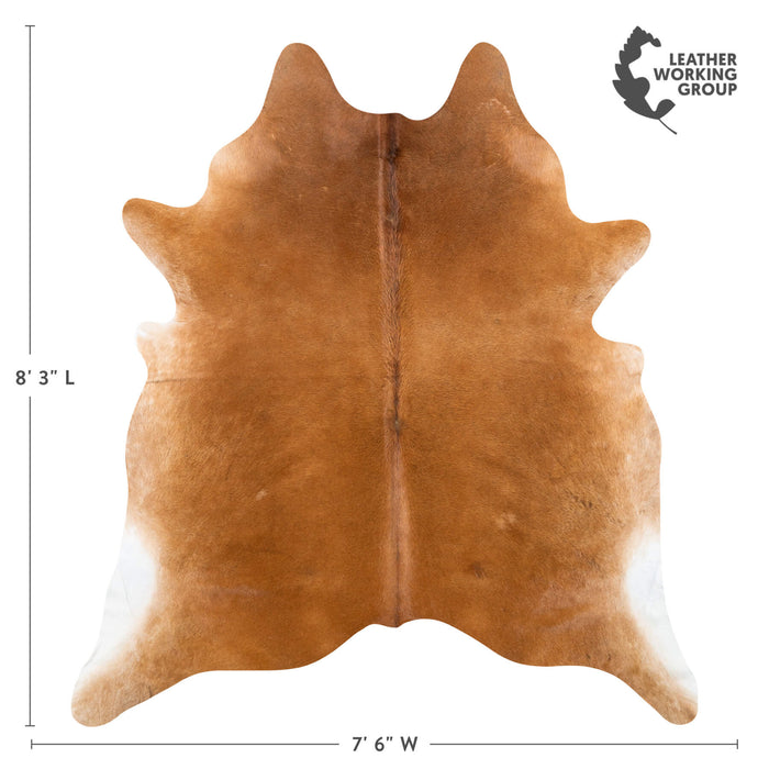 Brazilian Brown Cowhide Rug Size 7'7" L x 6'6" W 2395