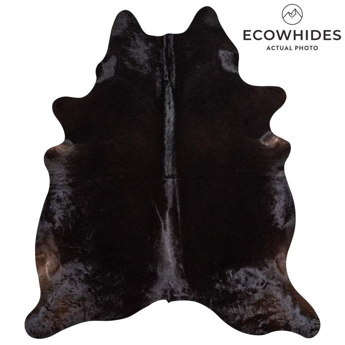 Brazilian Solid Black Cowhide Rug Size 7'3" L x 6'4" W 2436