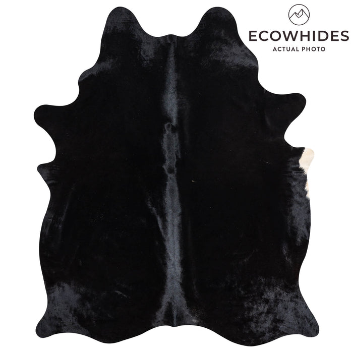 Brazilian Solid Black Cowhide Rug Size 7'10" L x 6'7" W 2454