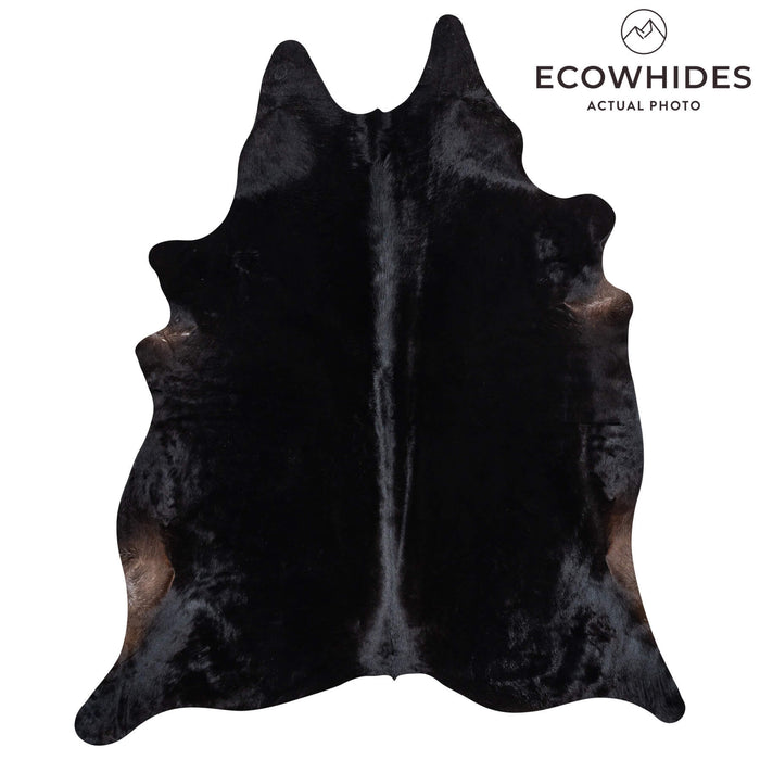 Brazilian Solid Black Cowhide Rug Size 8'11" L x 7'5" W 2456