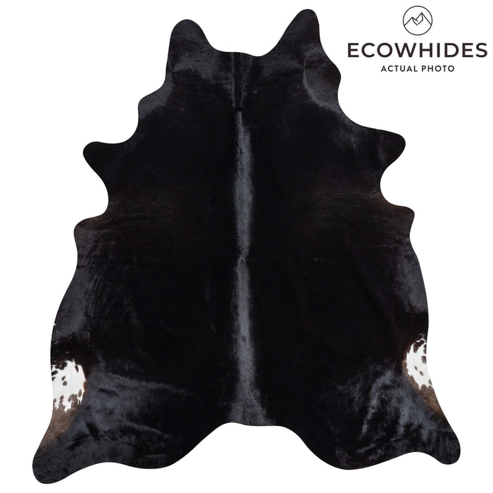 Brazilian Solid Black Cowhide Rug Size 8'1" L x 7'3" W 2459