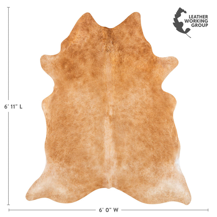 Brazilian Beige Cowhide Rug Size 6'11" L x 6'0" W 2467