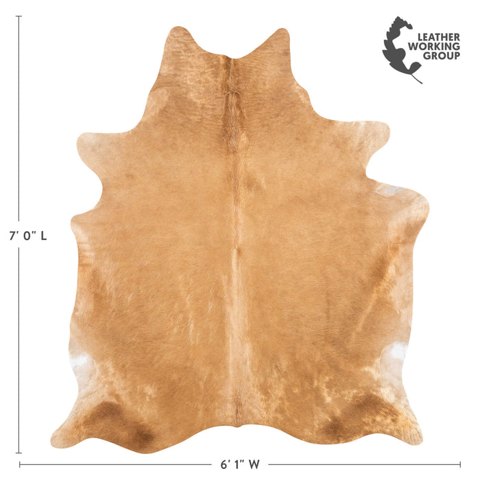 Brazilian Beige Cowhide Rug Size 7'0" L x 6'1" W 2468