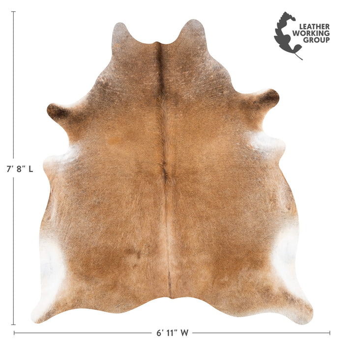 Brazilian Grey Palomino Cowhide Rug Size 7'8" L x 6'11" W 2488