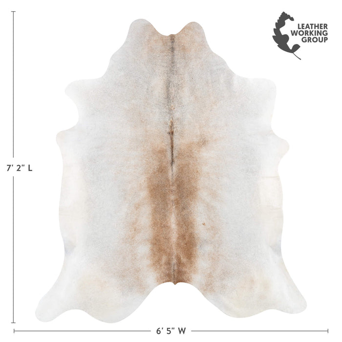 Brazilian Grey Palomino Cowhide Rug Size 7'2" L x 6'5" W 2491