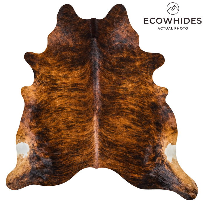 Brazilian Brindle Cowhide Rug Size 7'1" L x 6'9" W 2606