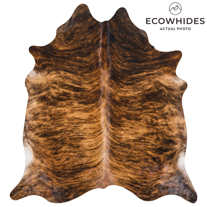 Brazilian Brindle Cowhide Rug Size 6'11" L x 6'5" W 2622