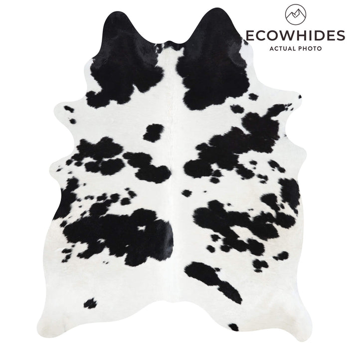 Brazilian Black and White Cowhide Rug Size 6'10" L x 5'8" W 2634